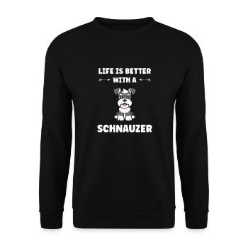 Schnauzer - Unisex Pullover - Schwarz - Vorne - Alina (178cm) & Michal (187cm)