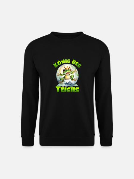 Froschkostüm KÖNIG DES TEICHS Lustiges Karneval - Unisex Pullover - Schwarz
