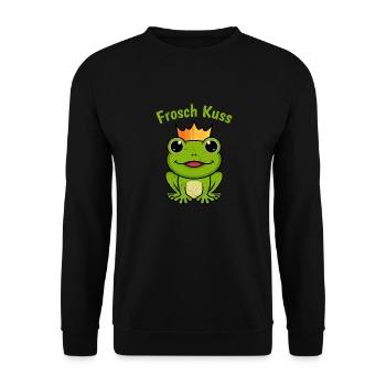 Froschkostüm FROSCH KUSS Lustiges Kostüm - Unisex Pullover - Schwarz - Vorne - Alina (178cm) & Michal (187cm)