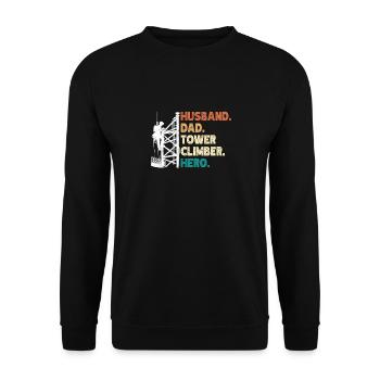 Industriekletterer Tower Climber Industrieklettern - Unisex Pullover - Schwarz - Vorne - Alina (178cm) & Michal (187cm)