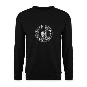 Industriekletterer Tower Climber Industrieklettern - Unisex Pullover - Schwarz - Vorne - Alina (178cm) & Michal (187cm)