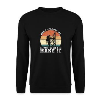 Industriekletterer Tower Climber Industrieklettern - Unisex Pullover - Schwarz - Vorne - Alina (178cm) & Michal (187cm)