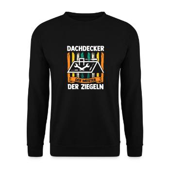 Master Roofer Roofer - Unisex Sweatshirt - black - Front - Alina (178cm) & Michal (187cm)