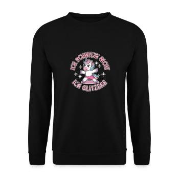 Ich schwitze nicht ich Glitzere Lustig Aerobic Tan - Unisex Pullover - Schwarz - Vorne - Alina (178cm) & Michal (187cm)