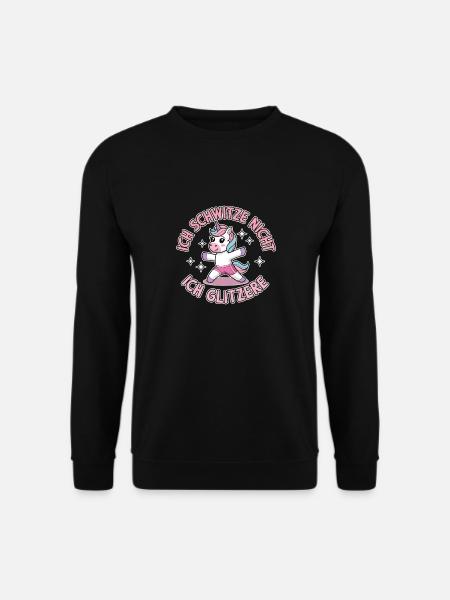 Ich schwitze nicht ich Glitzere Lustig Aerobic Tan - Unisex Pullover - Schwarz