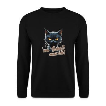 Funny cat with saying - Unisex Sweatshirt - black - Front - Alina (178cm) & Michal (187cm)