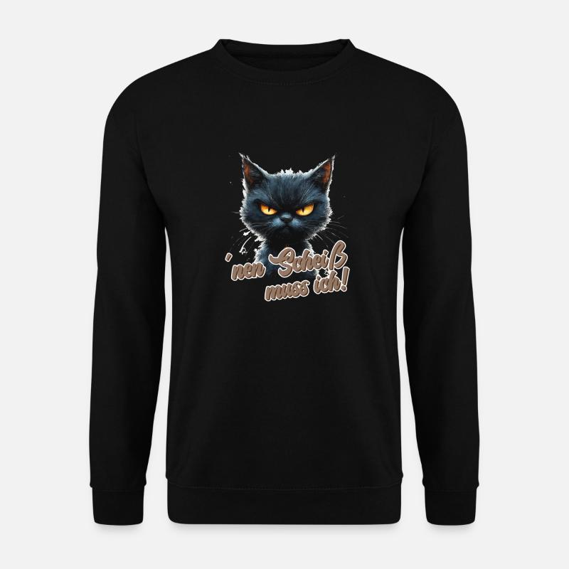 Drôle de chat avec dicton - Sweat-shirt Unisexe - noir