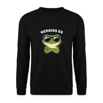 Karneval Froschkostüm VERGISS ES Lustiges - Unisex Pullover - Schwarz - Vorne - Alina (178cm) & Michal (187cm)