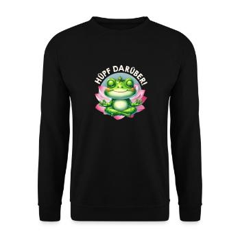 Karneval Kostüm HÜPF DARÜBER! Froschkostüm - Unisex Pullover - Schwarz - Vorne - Alina (178cm) & Michal (187cm)