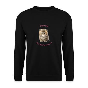 You're Purrrfect - Unisex Sweatshirt - black - Front - Alina (178cm) & Michal (187cm)