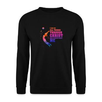 Je peux tout faire grâce au volleyball - Sweat-shirt Unisexe - noir - Devant - Alina (178cm) & Michal (187cm)