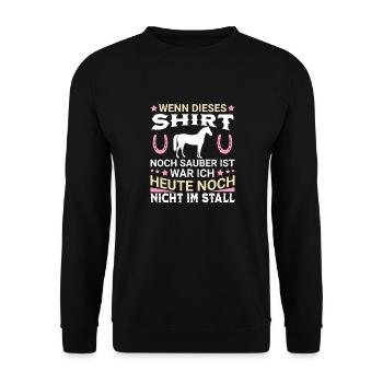 Noch Sauber? Stallfrei - Unisex Pullover - Schwarz - Vorne - Alina (178cm) & Michal (187cm)