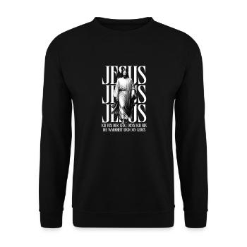 Jesus the Way - Unisex Sweatshirt - black - Front - Alina (178cm) & Michal (187cm)