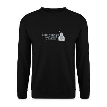 Motivationsbär Motivational Bear - Unisex Sweatshirt - black - Front - Alina (178cm) & Michal (187cm)