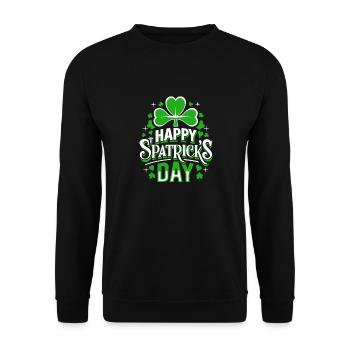 Bonne Saint-Patrick - Shamrock - Irlande - Sweat-shirt Unisexe - noir - Devant - Alina (178cm) & Michal (187cm)