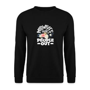 Midwives help people out - Unisex Sweatshirt - black - Front - Alina (178cm) & Michal (187cm)