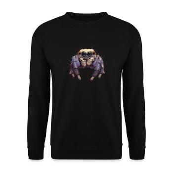 Jumping Spider Springspinnen Springspinne - Unisex Pullover - Schwarz - Vorne - Alina (178cm) & Michal (187cm)