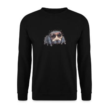 Jumping Spider Springspinnen Springspinne - Unisex Pullover - Schwarz - Vorne - Alina (178cm) & Michal (187cm)