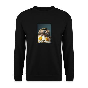 Jumping Spider Springspinnen Springspinne - Unisex Pullover - Schwarz - Vorne - Alina (178cm) & Michal (187cm)