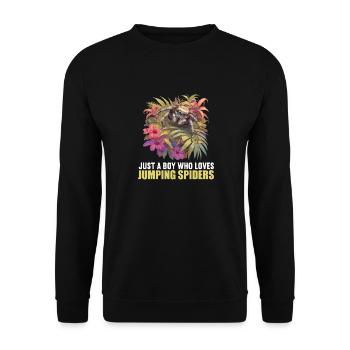 Jumping Spider Springspinnen Springspinne - Unisex Pullover - Schwarz - Vorne - Alina (178cm) & Michal (187cm)