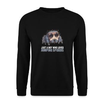 Jumping Spider Springspinnen Springspinne - Unisex Pullover - Schwarz - Vorne - Alina (178cm) & Michal (187cm)