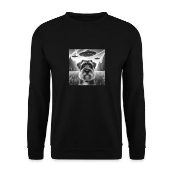 Weich Beschichtet Wheaten Terrier Lustiges Selfie UFOs Wehr - Unisex Pullover - Schwarz - Vorne - Alina (178cm) & Michal (187cm)