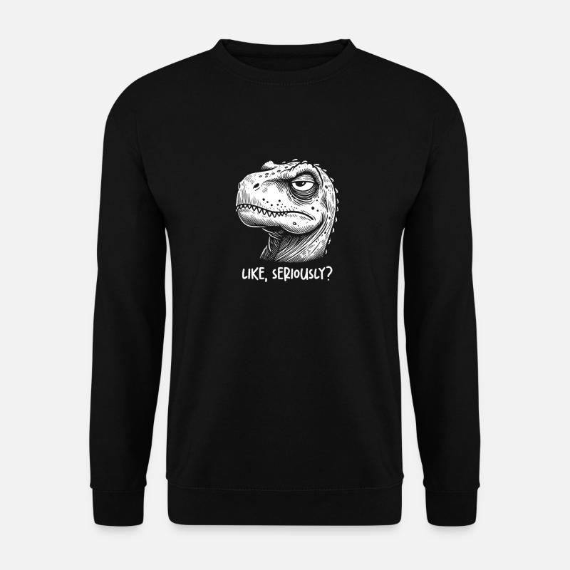 t-rex Dinosaurier amüsiert wie ernsthaft Richter Sar - Unisex Pullover - Schwarz