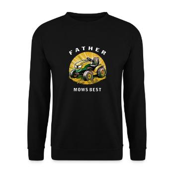 RASENMÄHER FATHER MOWS BEST - Unisex Pullover - Schwarz - Vorne - Alina (178cm) & Michal (187cm)