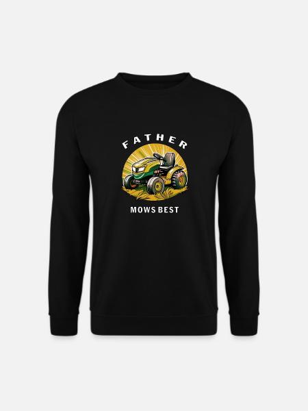 RASENMÄHER FATHER MOWS BEST - Unisex Pullover - Schwarz
