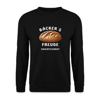 BROT BÄCKER ́S FREUDE SOURDOUGH BREAD - Unisex Sweatshirt - black - Front - Alina (178cm) & Michal (187cm)