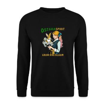 FRAU HASE BLUME OSTARA SPIRIT - Sweat-shirt Unisexe - noir - Devant - Alina (178cm) & Michal (187cm)
