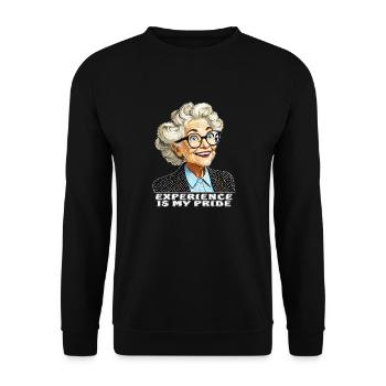OLDER WOMAN EXPERIENCE IS MY PRIDE - Unisex Sweatshirt - black - Front - Alina (178cm) & Michal (187cm)