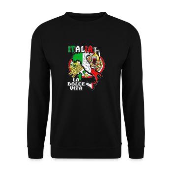 ITALIA LA DOLCE VITA - Unisex Sweatshirt - black - Front - Alina (178cm) & Michal (187cm)