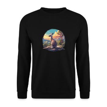 Kangaroos Kangaroo - Unisex Sweatshirt - black - Front - Alina (178cm) & Michal (187cm)