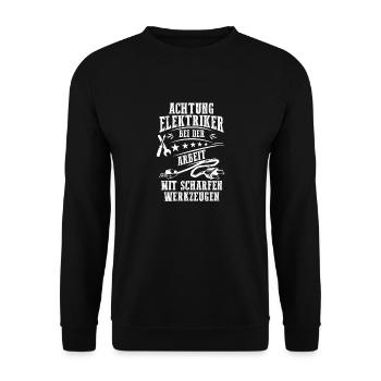 Maître électricien Ingénieur électricien Électricien - Sweat-shirt Unisexe - noir - Devant - Alina (178cm) & Michal (187cm)