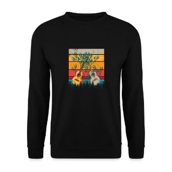 Yggdrasil Nature Musician Tree Of Life - Unisex Sweatshirt - black - Front - Alina (178cm) & Michal (187cm)