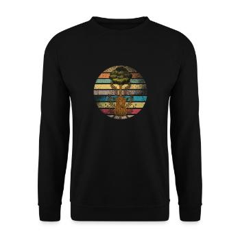 Yggdrasil Nature Musicien Arbre De Vie - Sweat-shirt Unisexe - noir - Devant - Alina (178cm) & Michal (187cm)