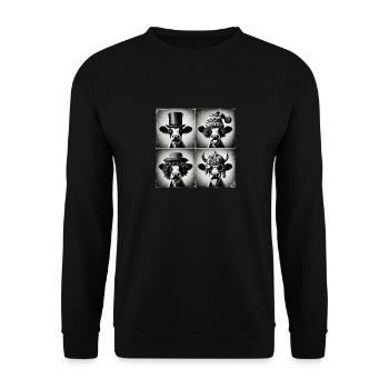 Vache Selfie Drôle Chapeaux Vintage Photo Shoot Animal L - Sweat-shirt Unisexe - noir - Devant - Alina (178cm) & Michal (187cm)