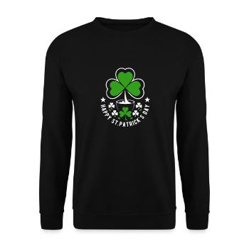 Bonne Saint-Patrick - Shamrock - Irlande - Sweat-shirt Unisexe - noir - Devant - Alina (178cm) & Michal (187cm)