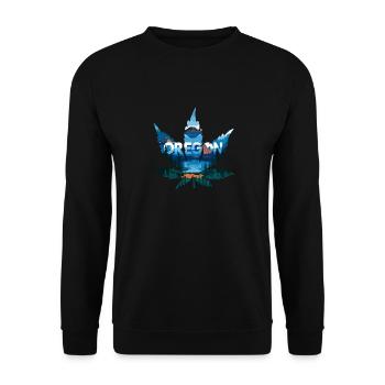 Oregon Blatt für Oregon Urlauber - Unisex Pullover - Schwarz - Vorne - Alina (178cm) & Michal (187cm)