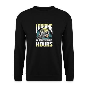Logging In Some Serious Hours - Unisex Pullover - Schwarz - Vorne - Alina (178cm) & Michal (187cm)
