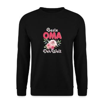 Beste Oma Der Welt - Unisex Sweatshirt - black - Front - Alina (178cm) & Michal (187cm)
