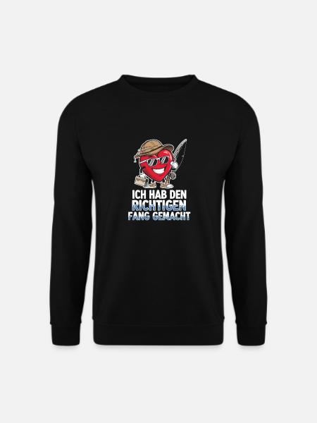 Fishing Heart – Humorvolles Design - Unisex Pullover - Schwarz