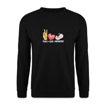 Peace Love Midwife Design - Sweat-shirt Unisexe - noir - Devant - Alina (178cm) & Michal (187cm)