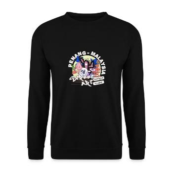 Wand malerei in Penang - Unisex Pullover - Schwarz - Vorne - Alina (178cm) & Michal (187cm)