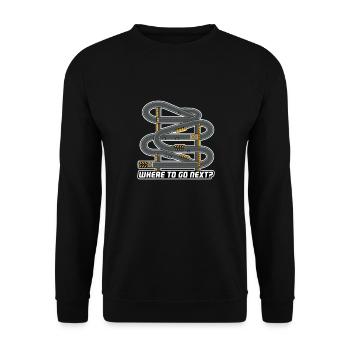 WHERE TO GO NEXT - Unisex Sweatshirt - black - Front - Alina (178cm) & Michal (187cm)