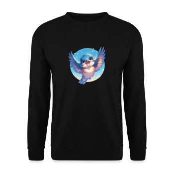Eisvögel Eisvogel - Unisex Pullover - Schwarz - Vorne - Alina (178cm) & Michal (187cm)