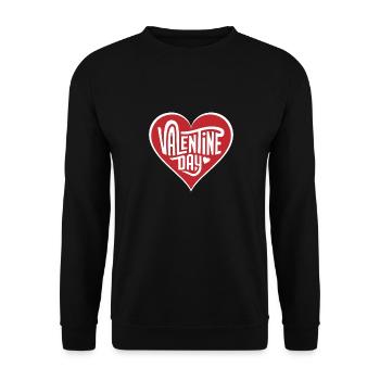 Valentinstag Herz Liebe - Unisex Pullover - Schwarz - Vorne - Alina (178cm) & Michal (187cm)