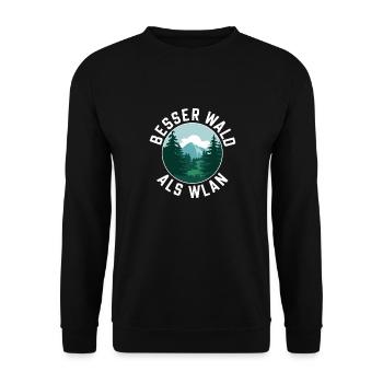 Mieux vaut la forêt que le Wi-Fi Nature Camping Randonnée Blague - Sweat-shirt Unisexe - noir - Devant - Alina (178cm) & Michal (187cm)