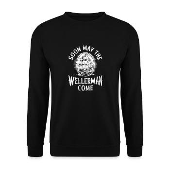 Bientôt que le wellerman vienne Sea Shanty Voilier - Sweat-shirt Unisexe - noir - Devant - Alina (178cm) & Michal (187cm)